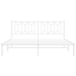 vidaXL Cadre de lit métal avec tête de lit blanc 183x213 cm