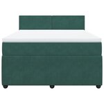 vidaXL Sommier à lattes de lit et matelas Vert foncé 140x200cm Velours