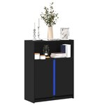 vidaXL Buffet avec LED noir 77x34x100 cm bois d'ingénierie