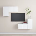 vidaXL Ensemble de meubles TV 4 Pièces Blanc Bois d'ingénierie