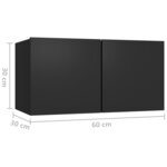vidaXL Ensemble de meuble TV 4 Pièces Noir Bois d'ingénierie