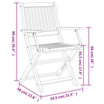 vidaXL Chaises de jardin pliantes lot de 6 54 5x58x90 cm bois d'acacia