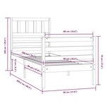 vidaXL Cadre de lit bois massif 90x200 cm