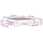 vidaXL Cadre de lit sans matelas chêne fumé 150x200 cm bois ingénierie