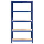 vidaXL Étagères à 5 niveaux 2Pièces Bleu Acier et bois d'ingénierie
