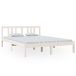 vidaXL Cadre de lit Blanc Bois massif 140x200 cm