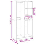 vidaXL Garde-robe vieux bois 100x50x200 cm bois d'ingénierie
