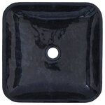 vidaXL Lavabo Noir 40x40x10 cm Marbre