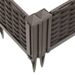 vidaXL Jardinière avec piquets marron 362 5x42 5x28 5 cm PP