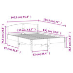 vidaXL Cadre de lit sans matelas cire marron 135x190cm bois pin massif