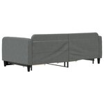 vidaXL Lit de jour avec gigogne et tiroirs gris foncé 100x200 cm tissu