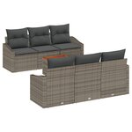 vidaXL 7 pièces de canapé de jardin avec coussins gris en poly rotin