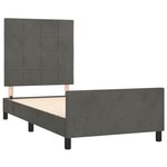 vidaXL Cadre de lit avec tête de lit Gris foncé 90x190 cm Velours