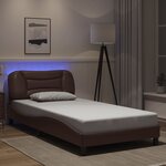 vidaXL Cadre de lit avec LED sans matelas marron 100x200 cm