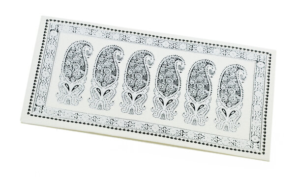 PAPERTREE SARI Lot de 5 Enveloppes cadeau 19x10cm- Blanc/Noir