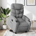 vidaXL Fauteuil inclinable électrique gris clair tissu