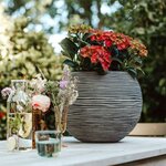 Capi Pot à fleurs Nature Rib rond 40 x 32 cm anthracite KOFZ270