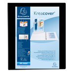 Classeur personnalisable Kreacover A4 Maxi 4 Ax Diam 25 mm Dos 47 mm Noir EXACOMPTA