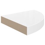 vidaXL Étagères d'angle flottantes 2Pièces blanc brillant 25x25x3 8cm MDF