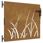 vidaXL Portail de jardin 85x100 cm acier corten conception d'herbe