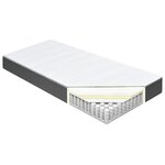 vidaXL Sommier à lattes de lit Gris foncé Tissu 200x200 cm
