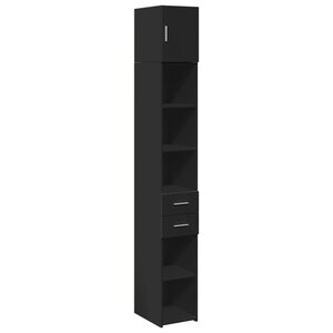 vidaXL Armoire de rangement mince noir 30x42 5x225cm bois d'ingénierie