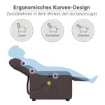 vidaXL Fauteuil inclinable de massage Marron foncé Tissu