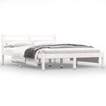 vidaXL Cadre de lit Bois massif de pin 140x190 cm Blanc