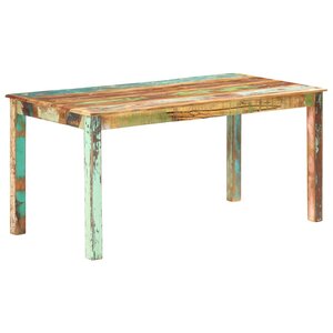 vidaXL Table de salle à manger Bois de récupération solide 160x80x76cm