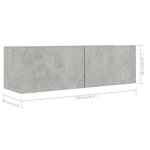 vidaXL Ensemble de meubles TV 3 Pièces Gris béton Bois d'ingénierie