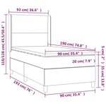 vidaXL Sommier à lattes de lit matelas LED Gris foncé 90x190cm Velours