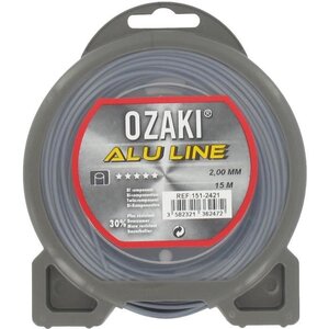 JARDIN PRATIQUE Fil nylon alu line OZAKI pour débroussailleuse - Ø 2 mm - L 15 m