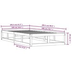 vidaXL Cadre de lit Noir 100x200 cm Bois massif