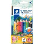 Étui de 12 crayons de couleur aquarellables STAEDTLER Noris aquarell 144 10 + 1 pinceau