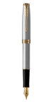 PARKER Sonnet Stylo plume  acier inoxydable  Plume moyenne  encre noire  Coffret cadeau