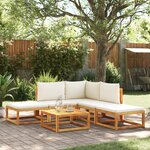 vidaXL Salon de jardin avec coussins 6 Pièces bois d'acacia solide