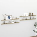 vidaXL Étagères murales 4 Pièces blanc et chêne sonoma 115x9x3 cm