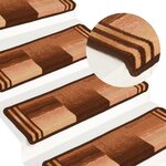 vidaXL Tapis d'escalier autoadhésifs 5 Pièces 65x21x4 cm Marron