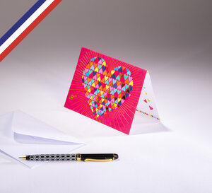 Carte double gourmandiz créée et imprimée en france sur papier certifié pefc - cœur