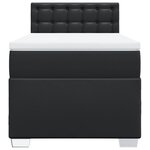 vidaXL Sommier à lattes de lit avec matelas Noir 90x200 cm Similicuir