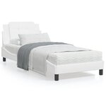 vidaXL Lit avec matelas blanc 90x200 cm similicuir