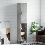 vidaXL Buffet haut Gris béton 34 5x34x180 cm Bois d'ingénierie