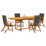 vidaXL Ensemble à manger de jardin 5Pièces bois d'acacia solide textilène