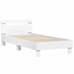 vidaXL Cadre de lit avec tête de lit et lumières LED blanc 75x190 cm