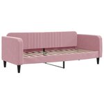 vidaXL Lit de jour avec gigogne et tiroirs rose 80x200 cm velours