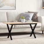 vidaXL Table basse cadre en X 90x40x45 cm bois de pin massif et acier