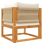 vidaXL Salon de jardin avec coussins 7 Pièces bois massif d'acacia