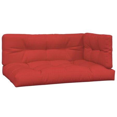 vidaXL Coussins de palette lot de 3 rouge tissu