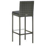 vidaXL Ensemble de bar d'extérieur 5 Pièces coussins Résine tressée Gris