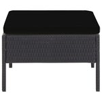 vidaXL Salon de jardin 5 Pièces avec coussins résine tressée noir